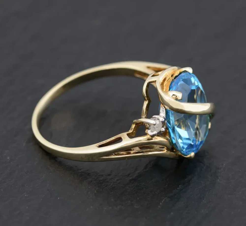 Baby Swiss Blue Topaz Gemstone Ring In 9ct Gold W… - image 4