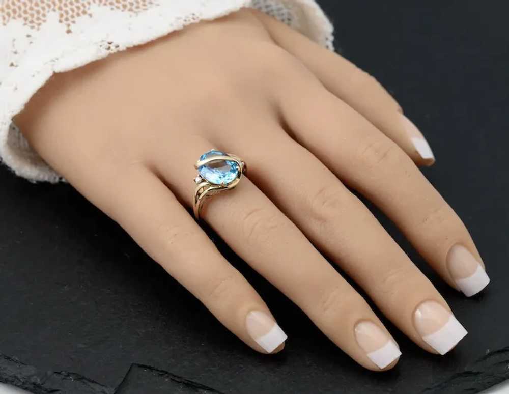 Baby Swiss Blue Topaz Gemstone Ring In 9ct Gold W… - image 7