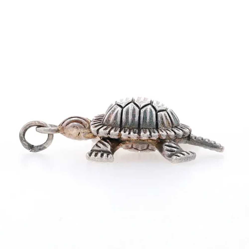 Silver Vintage Turtle Charm - 800 Reptile - image 2