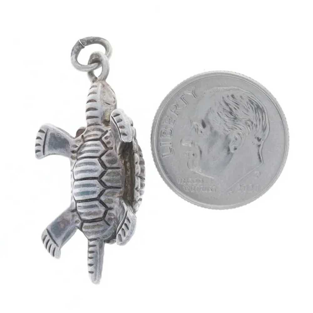 Silver Vintage Turtle Charm - 800 Reptile - image 3