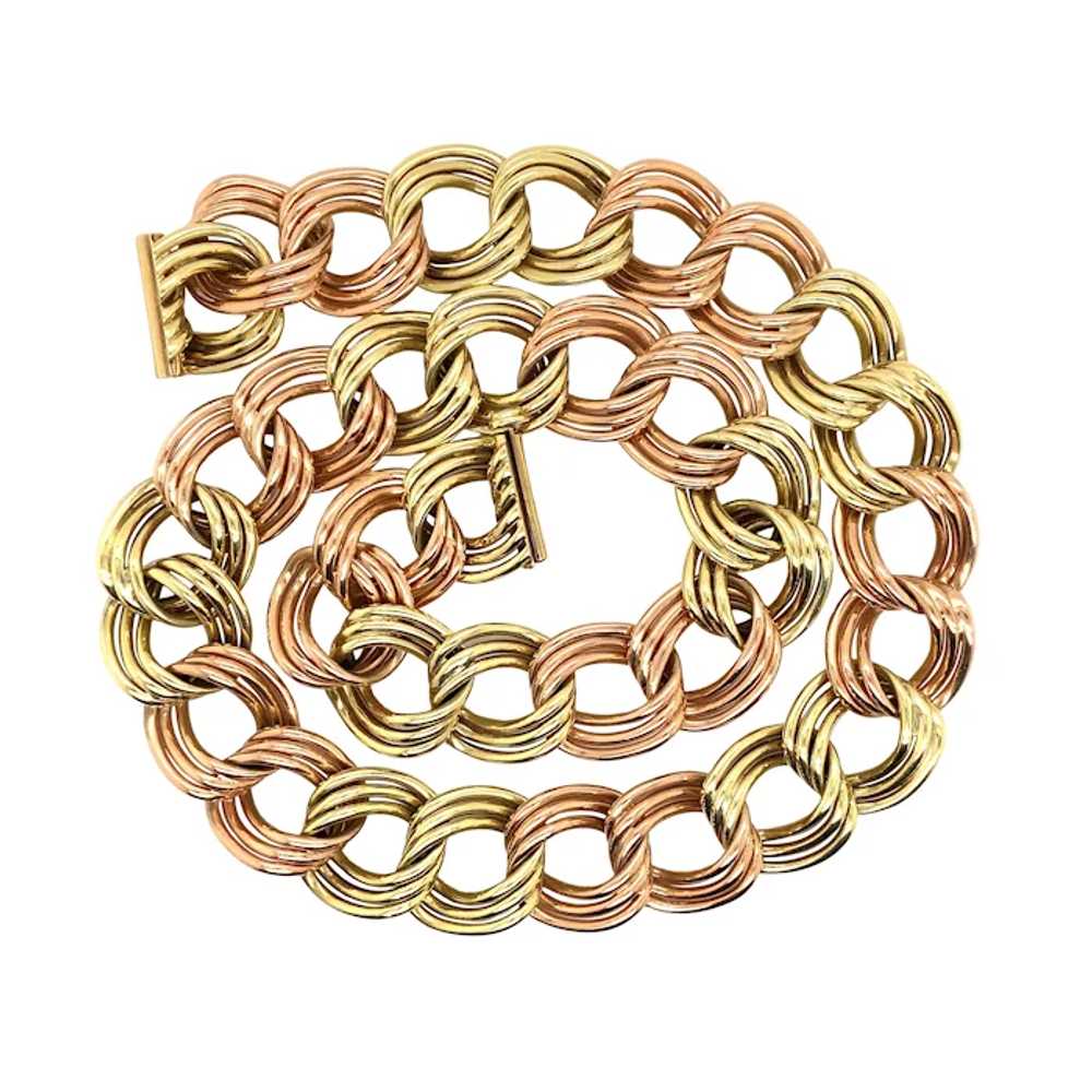 Retro 14K Yellow and Rose Gold Necklace - image 2