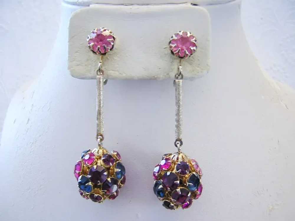 1960's RUNWAY Shades Of Pink & PURPLE Rhinestones… - image 7