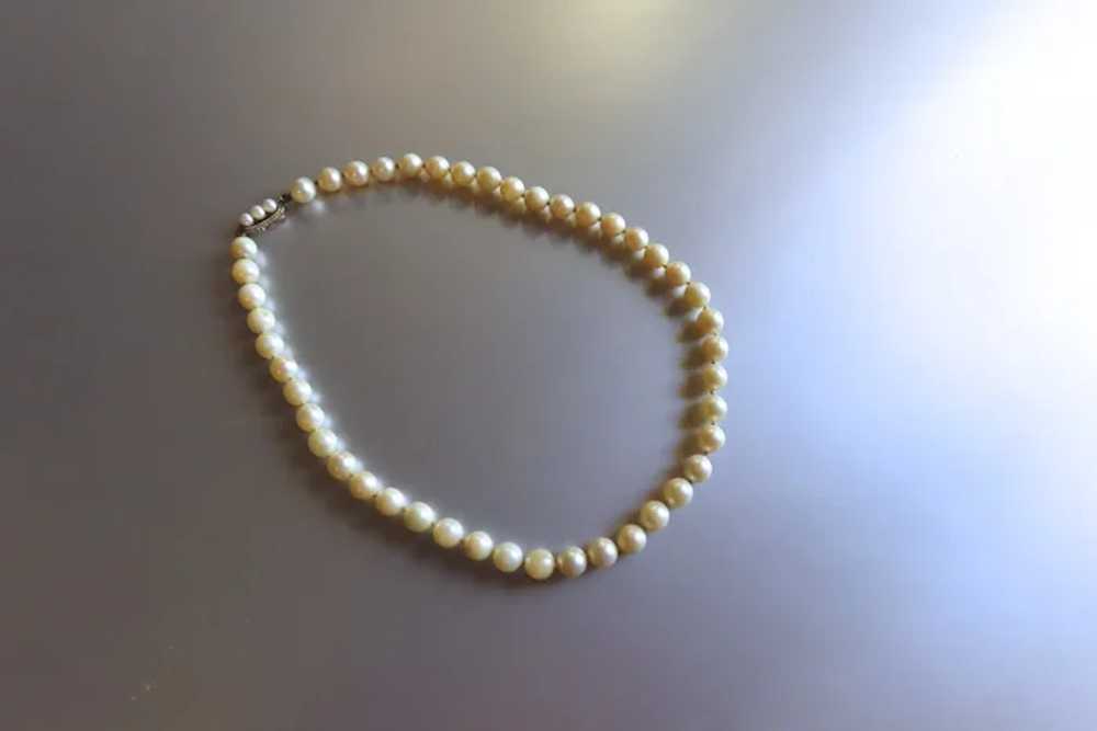 Vintage 14K Gold Clasp Pearl Necklace - image 5