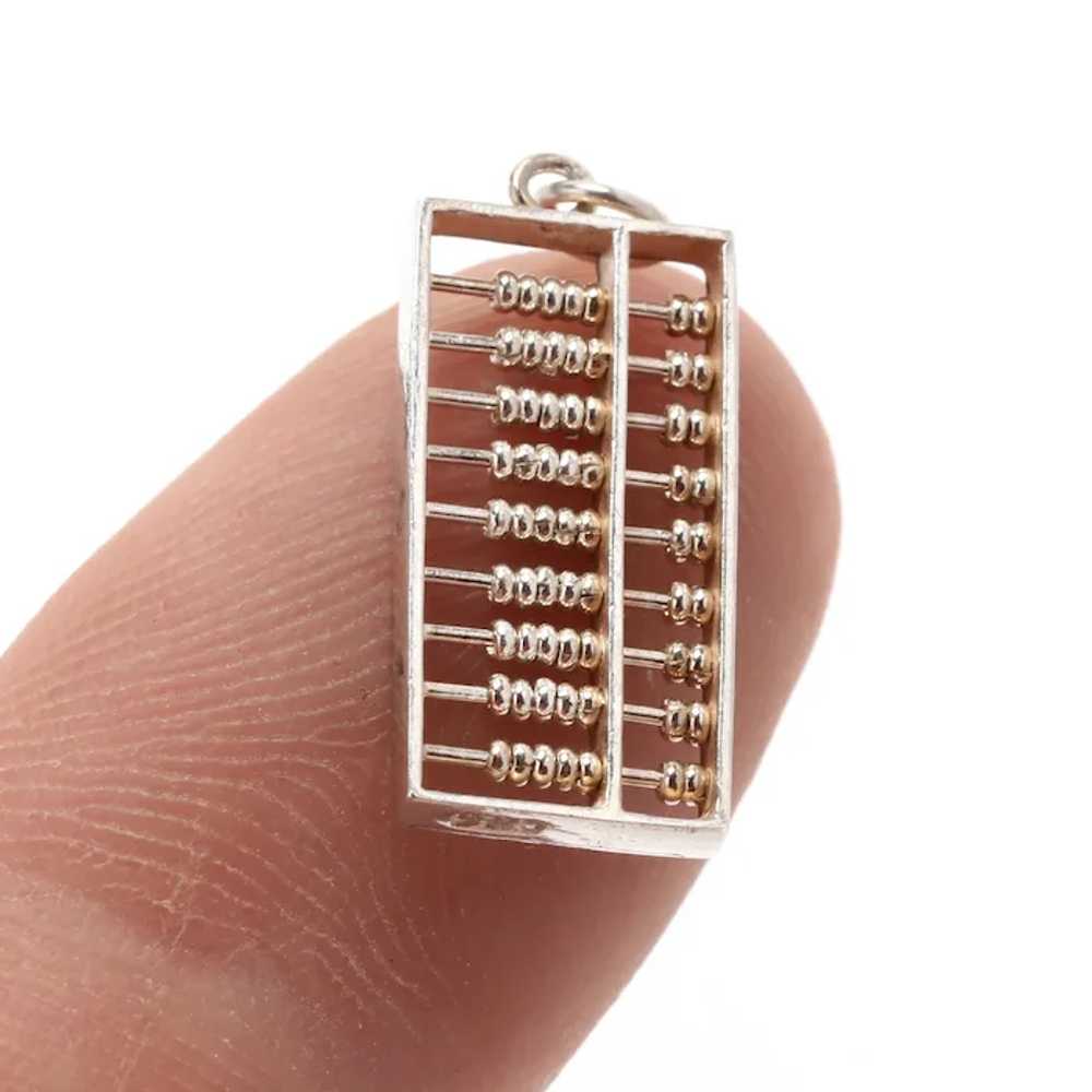 Small Abacus Charm, Sterling Silver, Length 7/8 I… - image 4