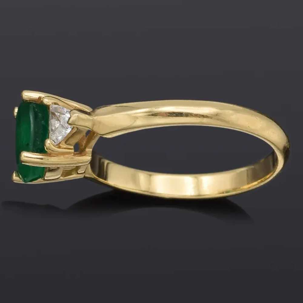 Vintage 14K Yellow Gold 1.29 Ct Emerald & 0.50 TC… - image 2