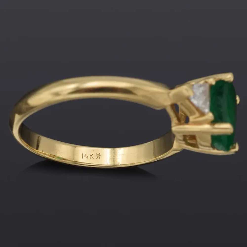 Vintage 14K Yellow Gold 1.29 Ct Emerald & 0.50 TC… - image 3