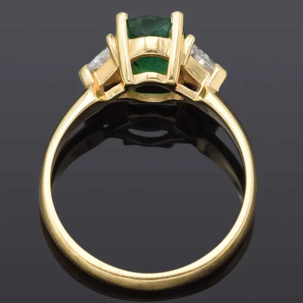 Vintage 14K Yellow Gold 1.29 Ct Emerald & 0.50 TC… - image 4