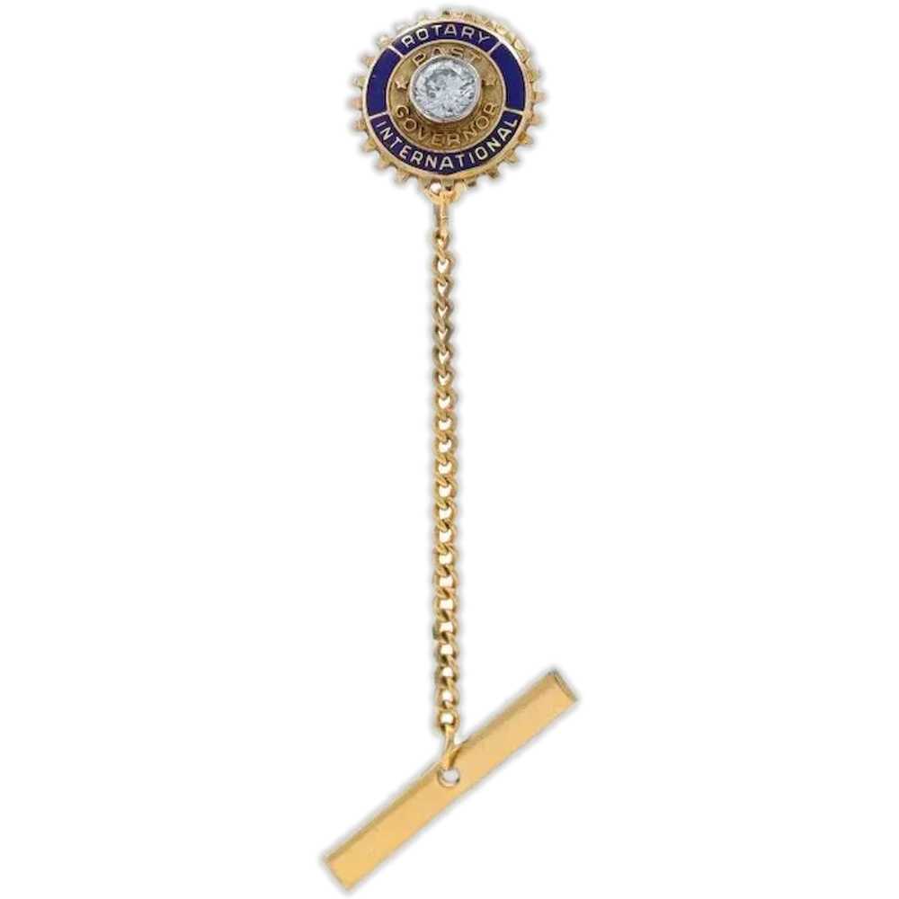 Yellow Gold Rotary International Vintage Tie Tack… - image 1