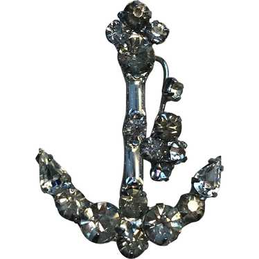 D&E Juliana Clear Anchor Brooch - image 1