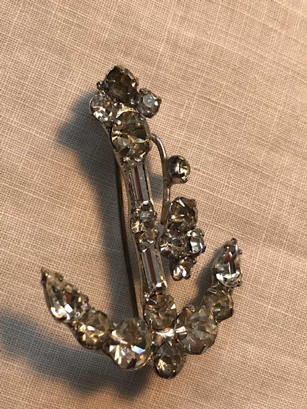 D&E Juliana Clear Anchor Brooch - image 2