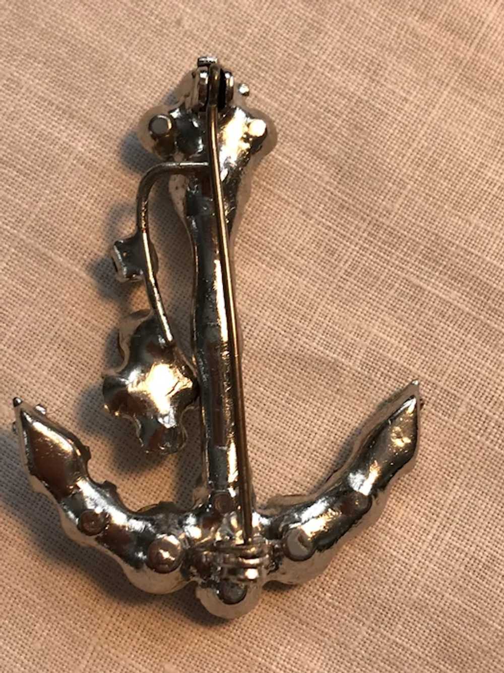 D&E Juliana Clear Anchor Brooch - image 3