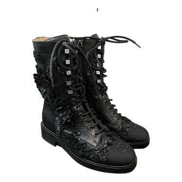 Chanel Leather lace up boots - image 1