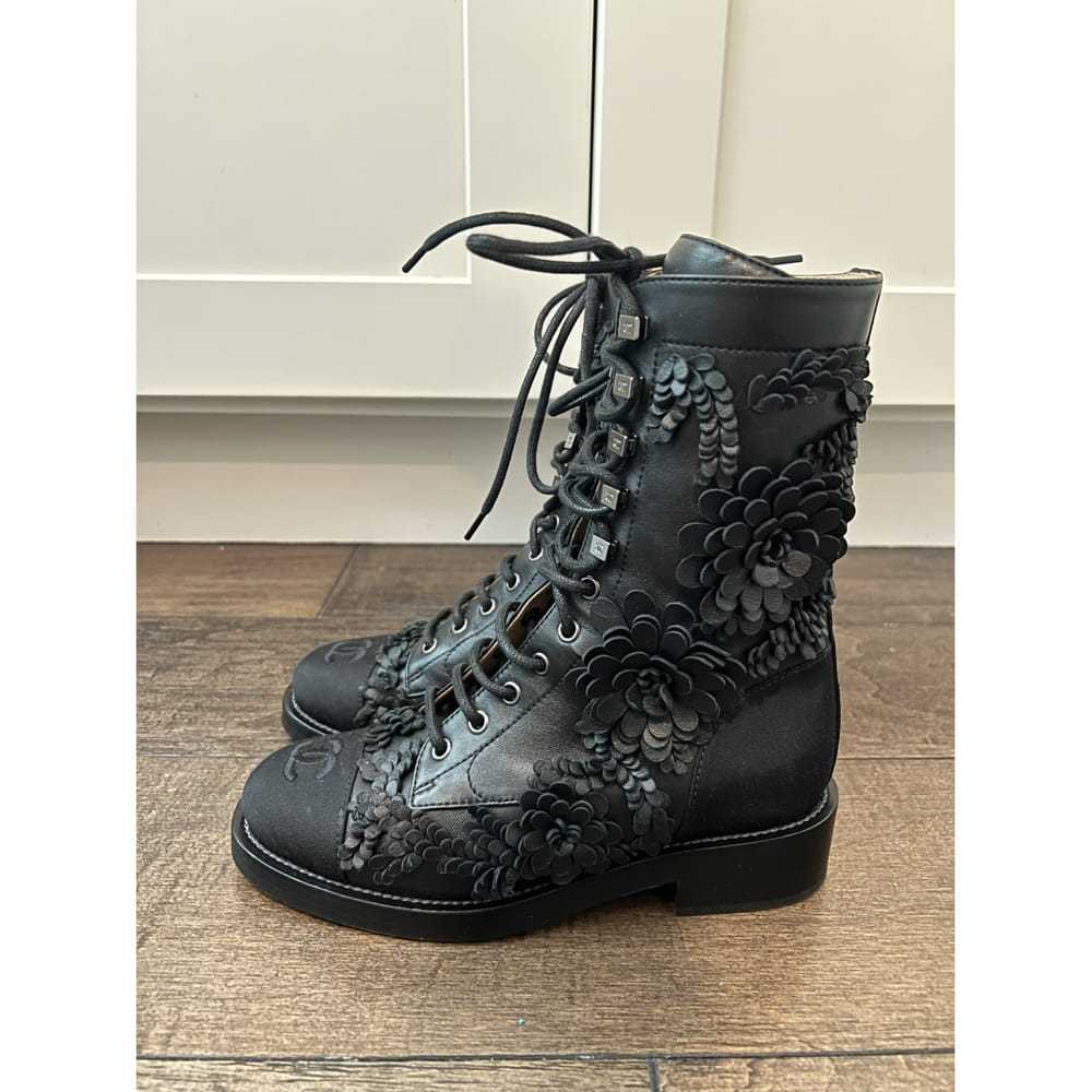 Chanel Leather lace up boots - image 5