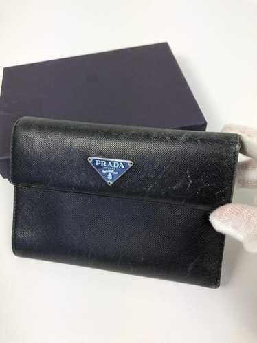 Prada Prada tessuto nero leather trifold wallet - image 1