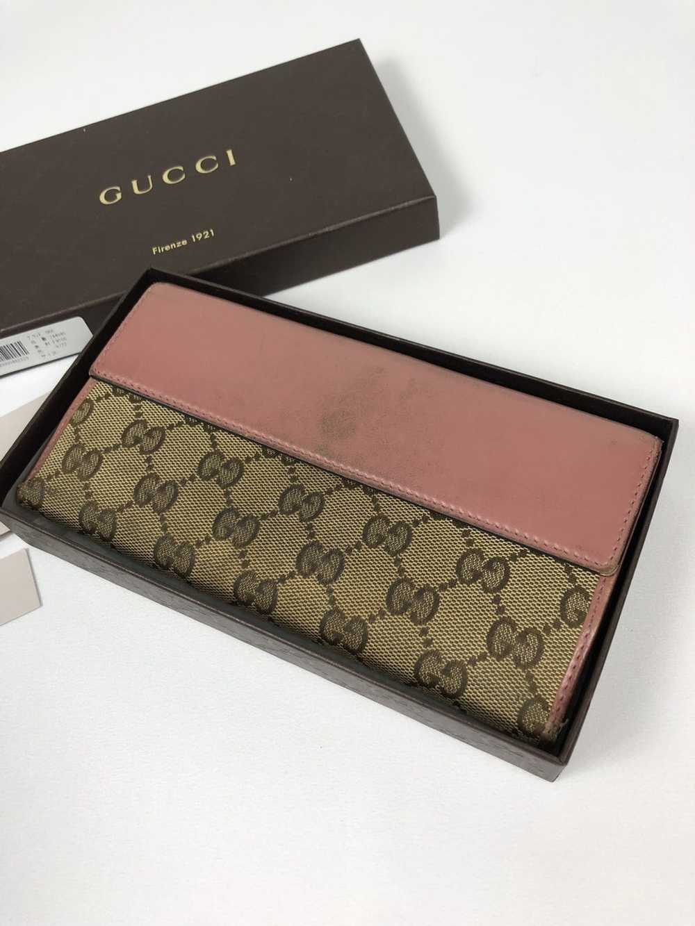 Gucci Gucci gg canvas leather long wallet - image 2