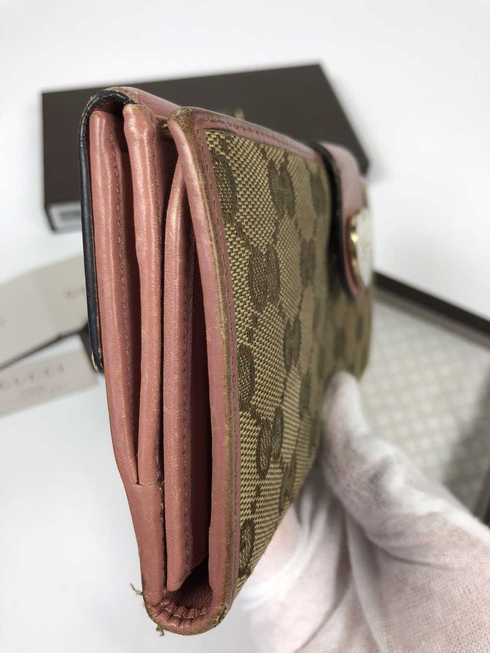 Gucci Gucci gg canvas leather long wallet - image 7