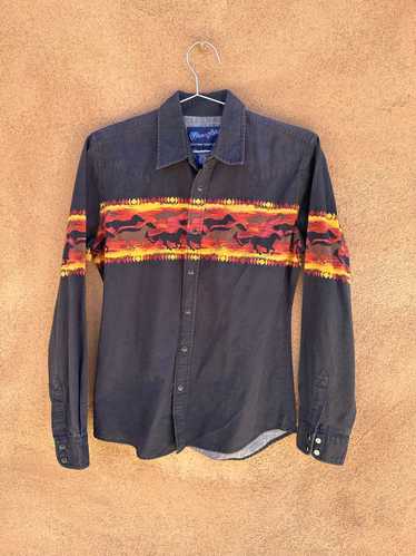 Galloping Horses Wrangler Cowboy Shirt