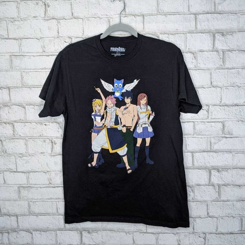 Vintage Fairy Tail Anime T-shirt Medium Black TV … - image 1