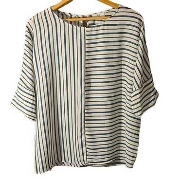 Other Homebody Large Striped Green White Shirt - image 1