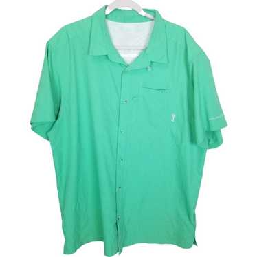 Columbia Short Sleeve Button Fishing Lures Fly Fishing Pattern Shirt Size  Medium