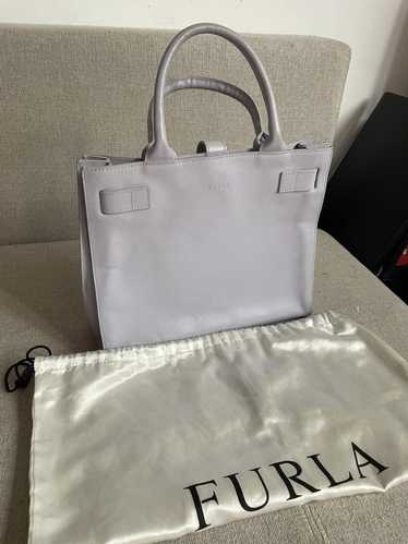 Furla × Vintage Furla lavender leather shoulder ba