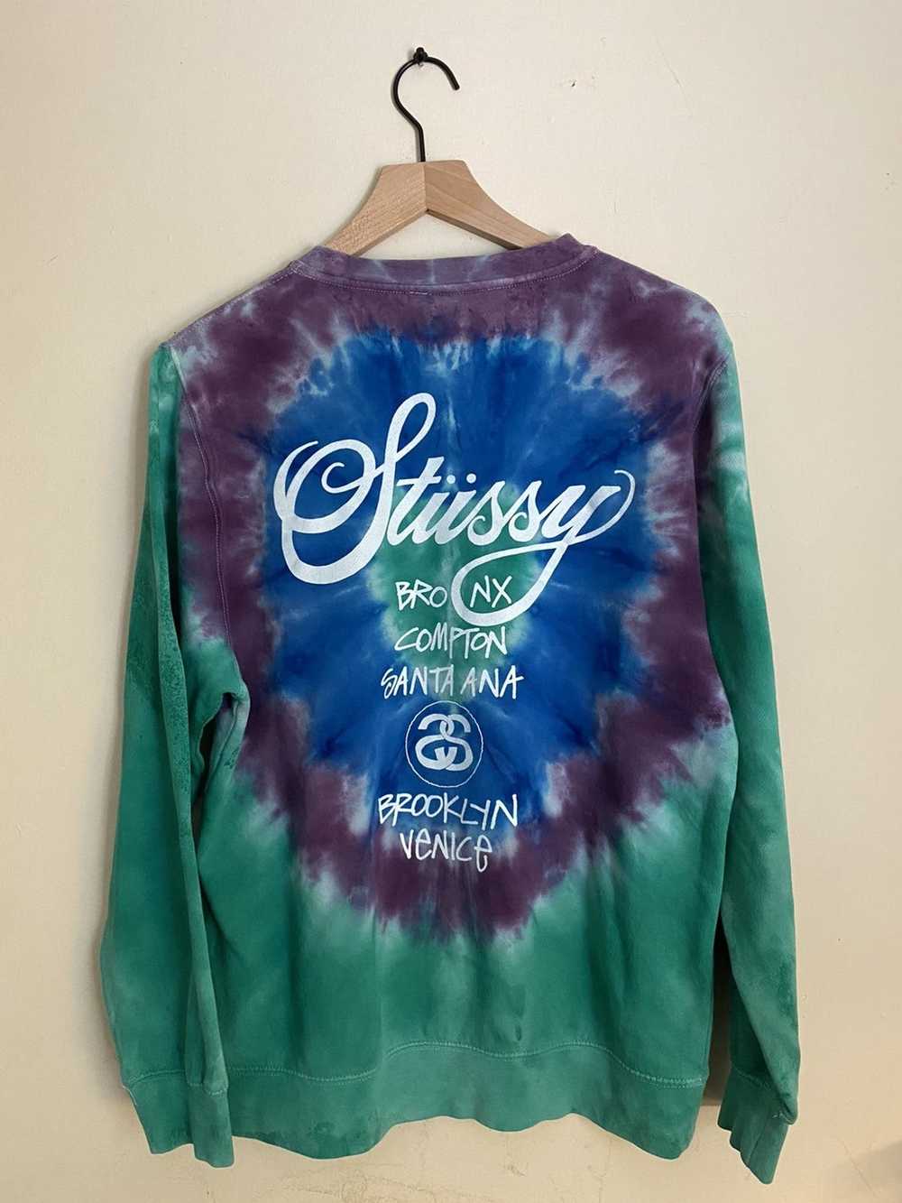 Stussy Blue Tiedye pullover sweatshirt - image 2