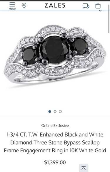 Designer × Jewelry Black Diamond Three Stone Engag