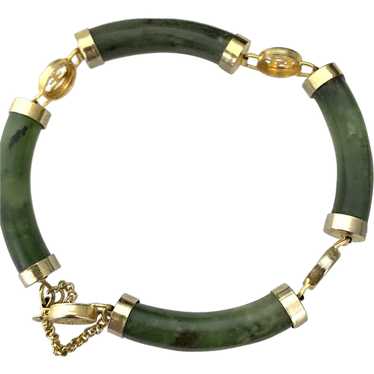 Vintage Genuine Nephrite Jade Link Bracelet