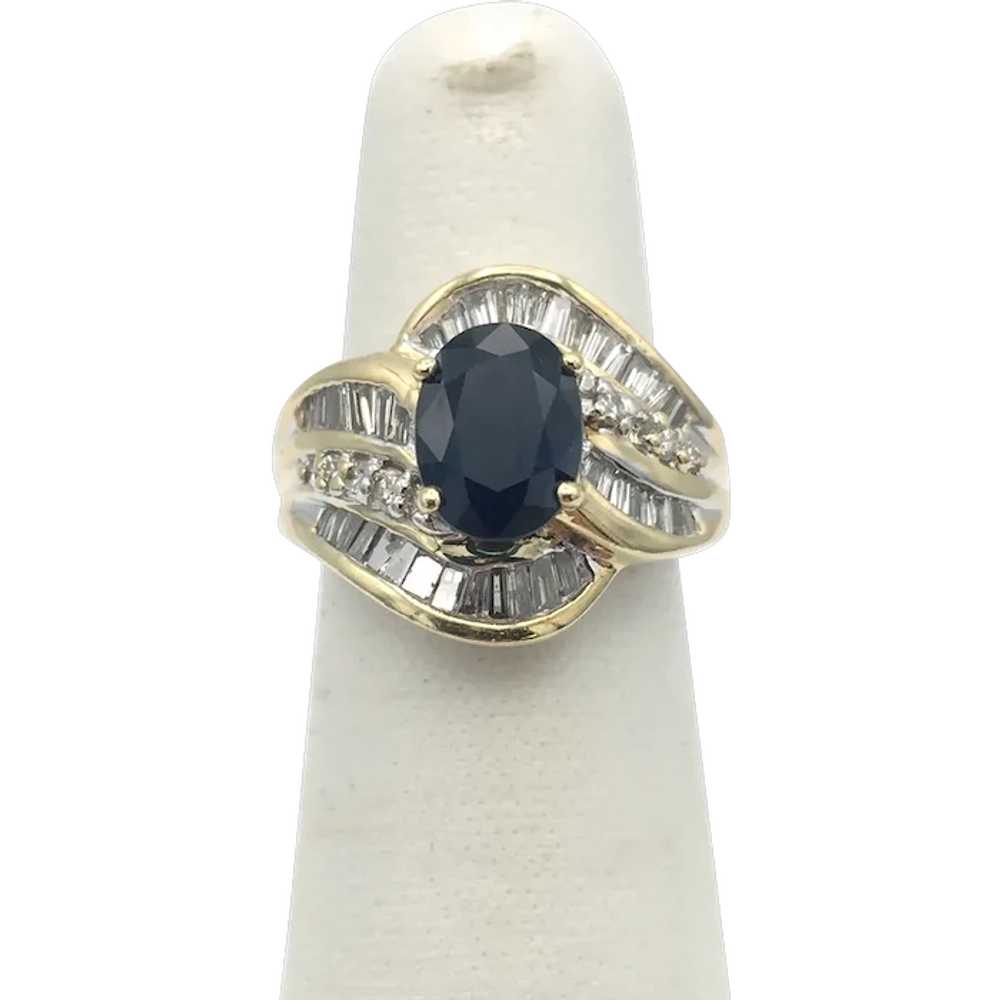 14K Sapphire & Diamond Ring - image 1