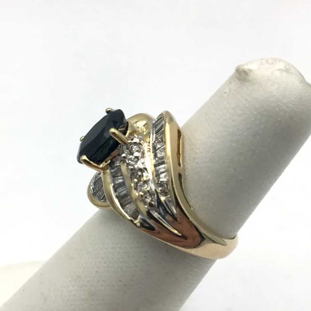 14K Sapphire & Diamond Ring - image 2