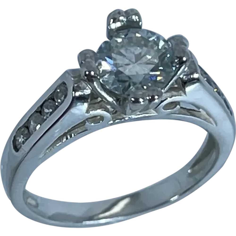 14k Moissanite & Diamonds Hand Crafted Ring - image 1