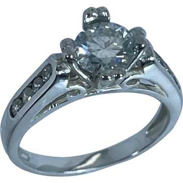 14k Moissanite & Diamonds Hand Crafted Ring - image 1