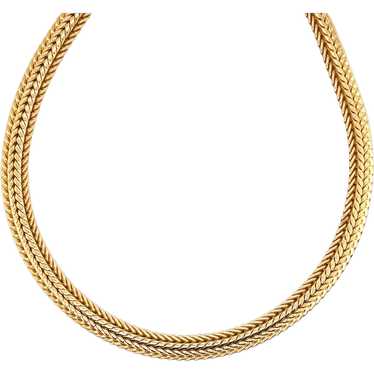 14K Yellow Gold Mesh Necklace - image 1