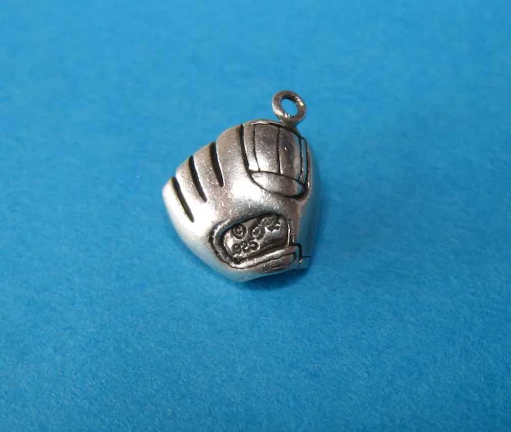 Vintage Sterling Silver Baseball Mitt and Ball Ch… - image 2