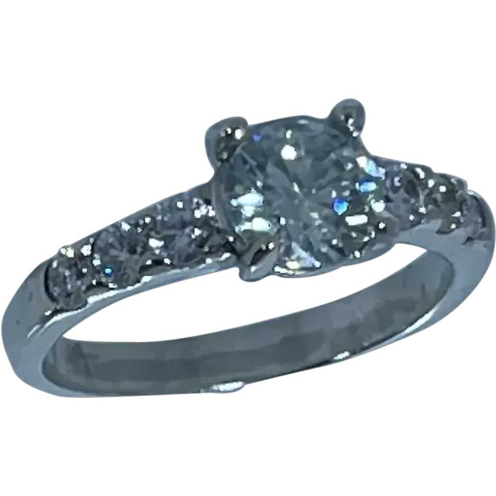 14k Moissanite & Diamonds Hand Crafted Ring - image 1