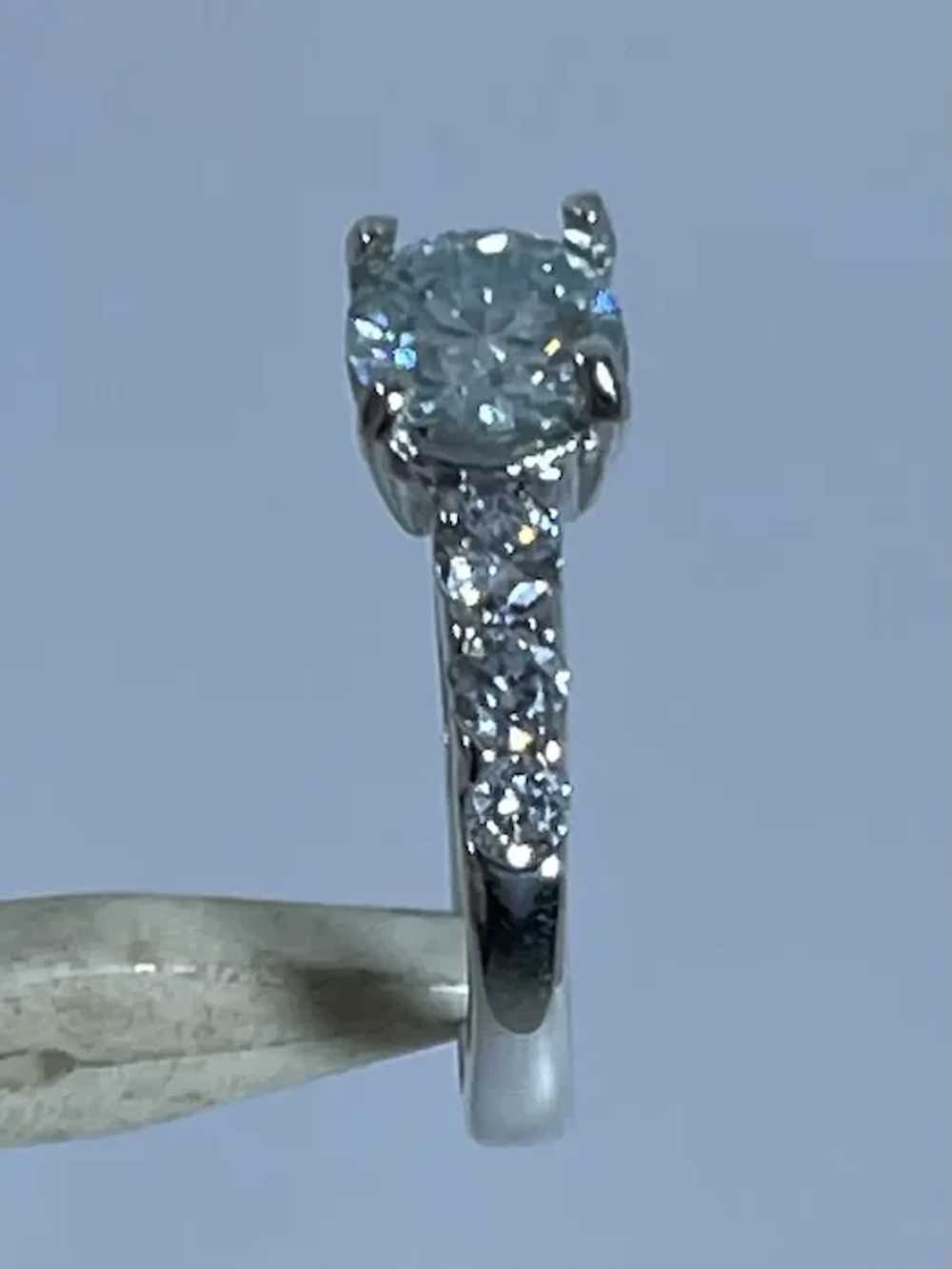 14k Moissanite & Diamonds Hand Crafted Ring - image 2