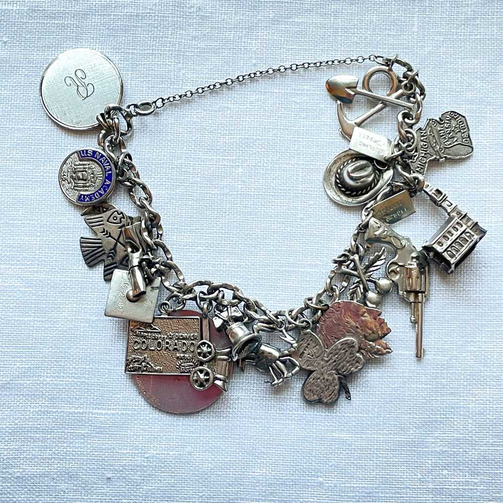 Vintage 1/20-12K Bracelet, Sterling Silver Charms… - image 3