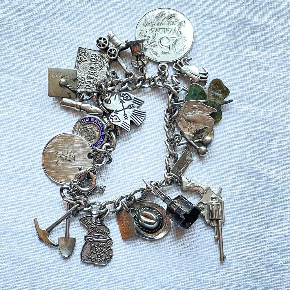 Vintage 1/20-12K Bracelet, Sterling Silver Charms… - image 9