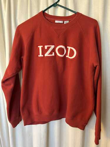 Izod Sweater: red izod embroidered golf ladies med