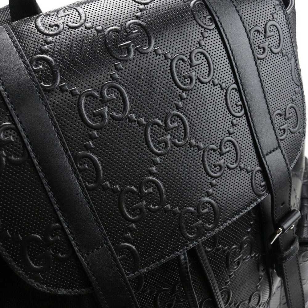 Gucci Gucci GG Embossed Backpack Leather Black S - image 8