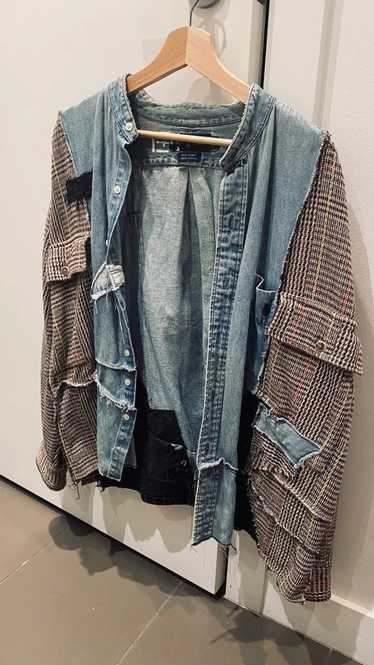 Custom reconstructed denim shirt