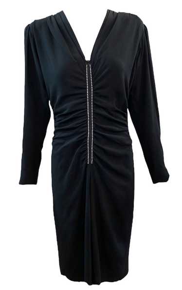 YSL Rive Gauche 80s Black Cocktail Dress with Rhin