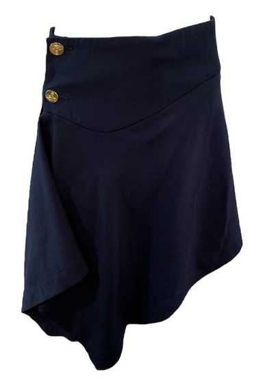 Vivienne Westwood 90s Blue Asymmetrical Wool Skirt