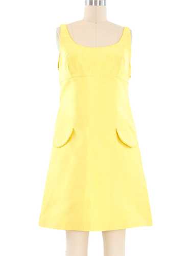 Gianni Versace Yellow Silk Mini Dress
