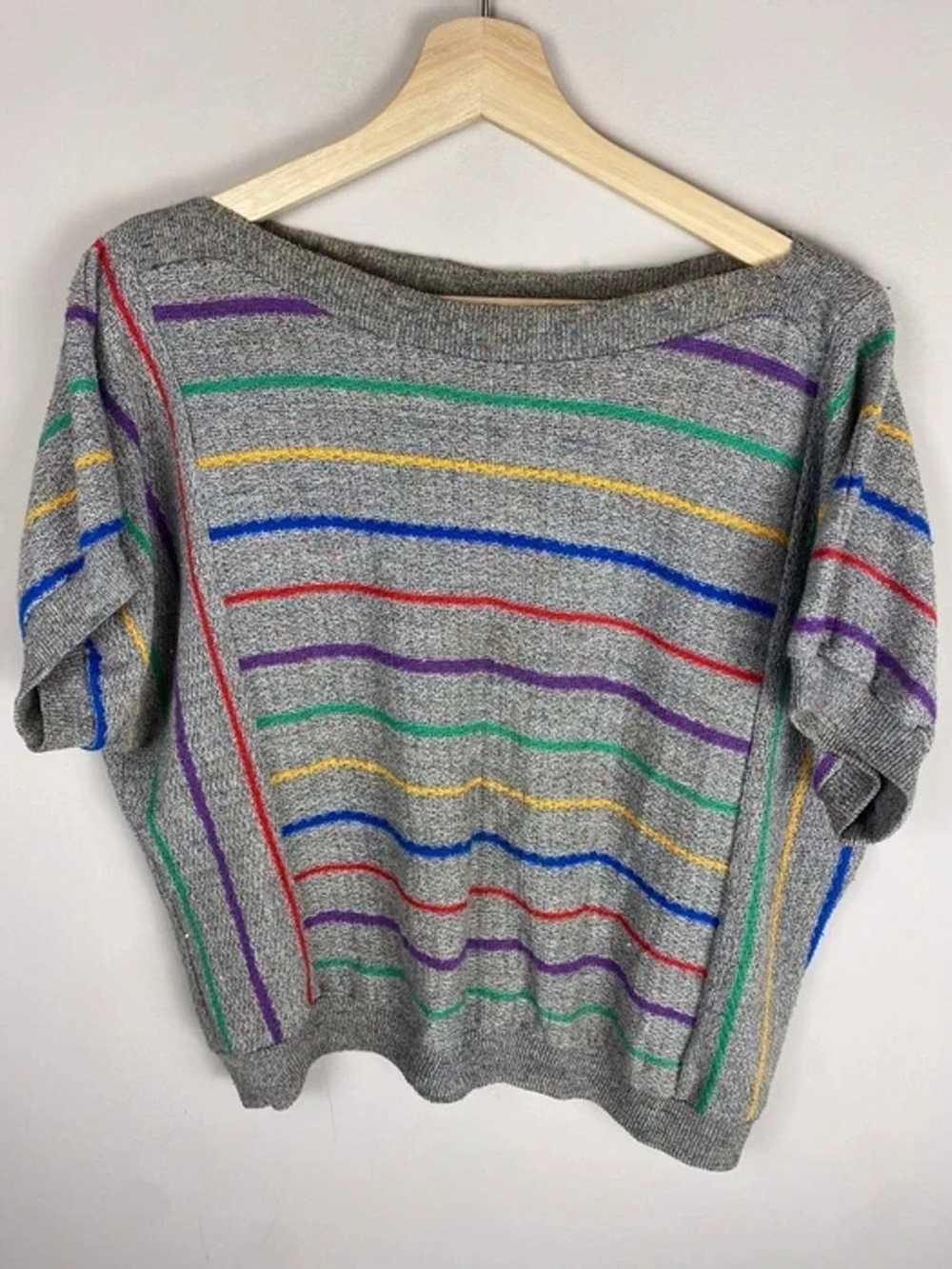 Coloured Cable Knit Sweater × Vintage Vintage Str… - image 1