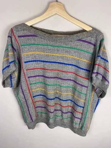 Coloured Cable Knit Sweater × Vintage Vintage Str… - image 1