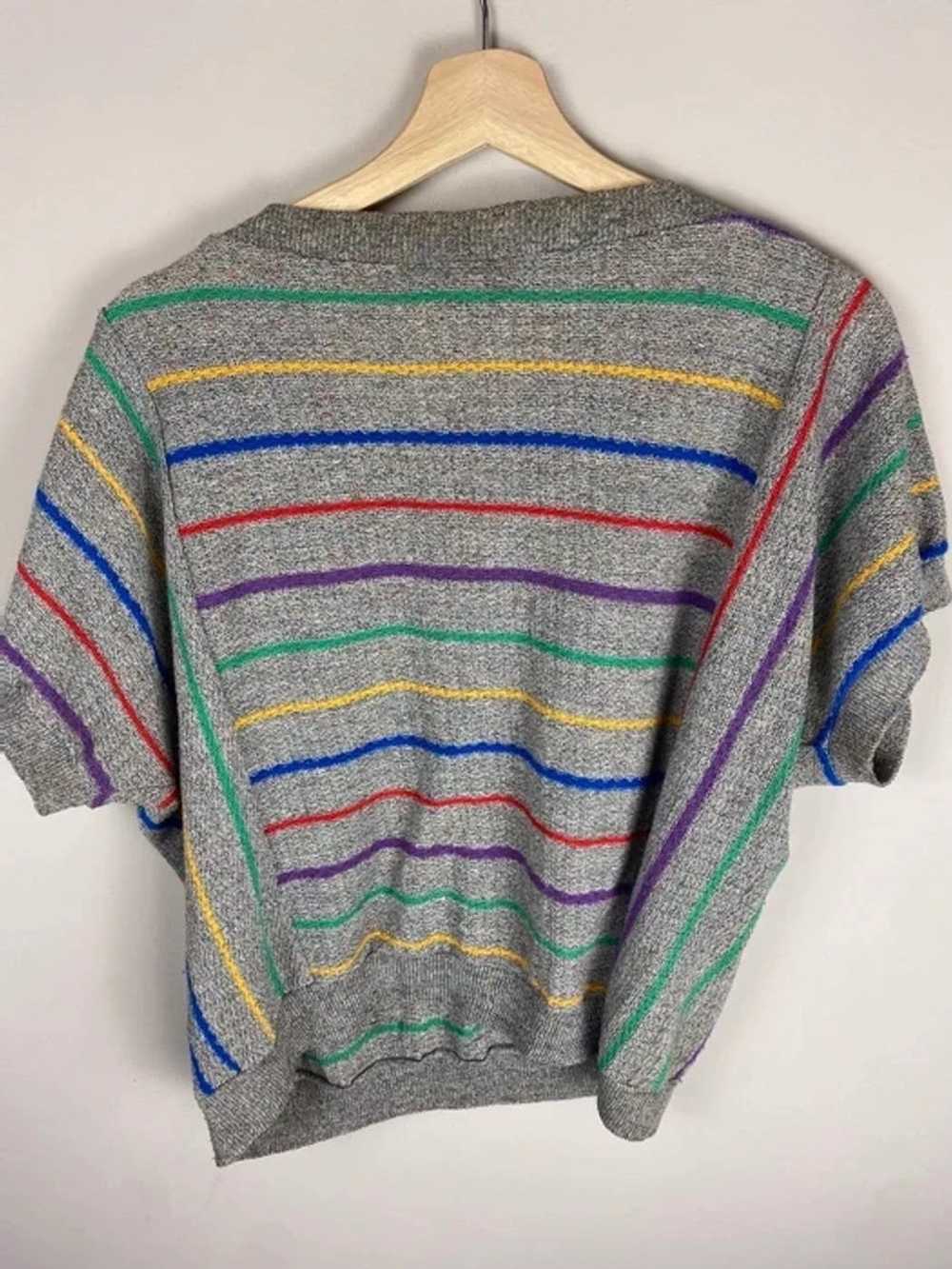 Coloured Cable Knit Sweater × Vintage Vintage Str… - image 3