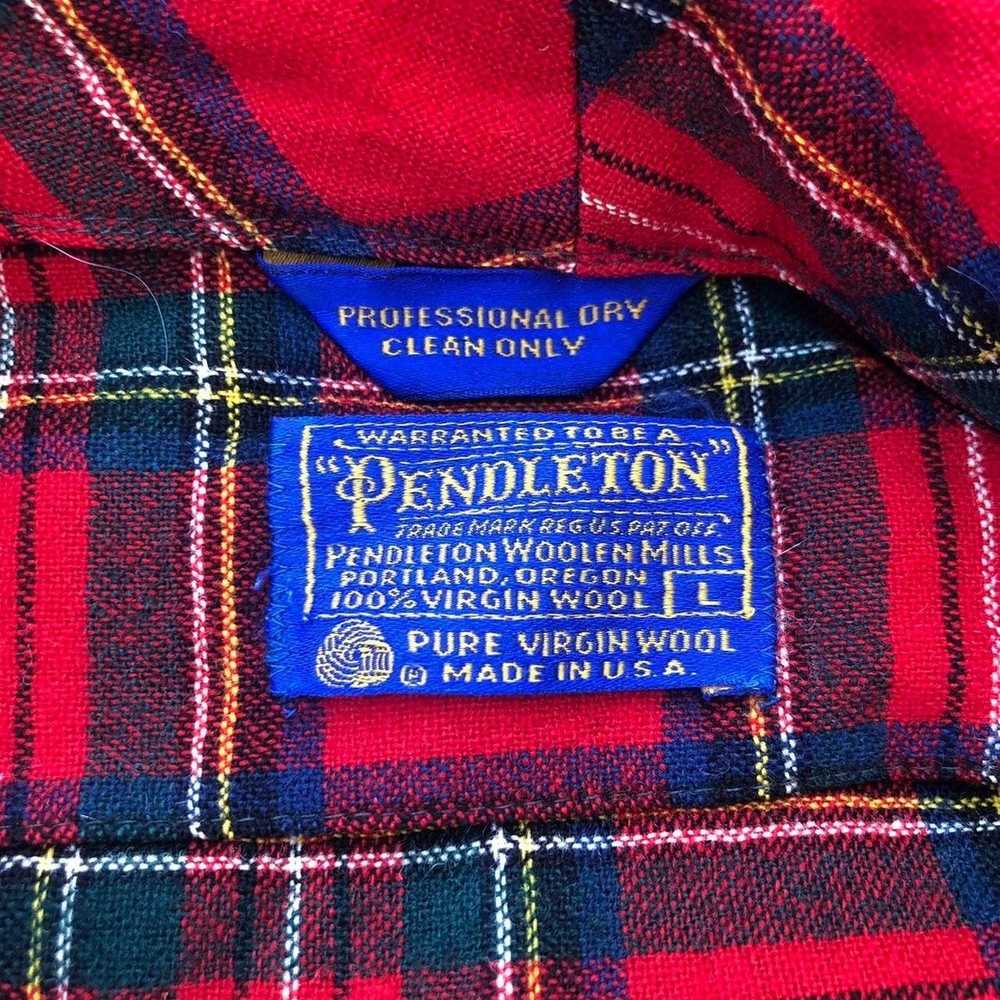 Pendleton Vintage Pendleton Red Green Tartan Plai… - image 3