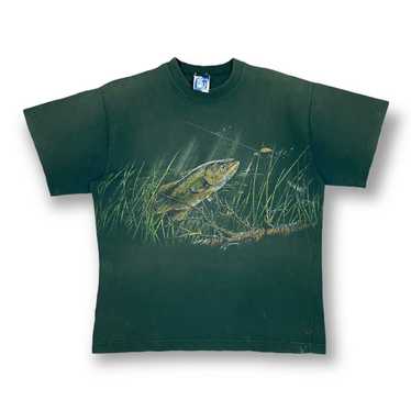 Fishing Pole American Flag Patriotic Outdoorsman T-Shirt by Rone