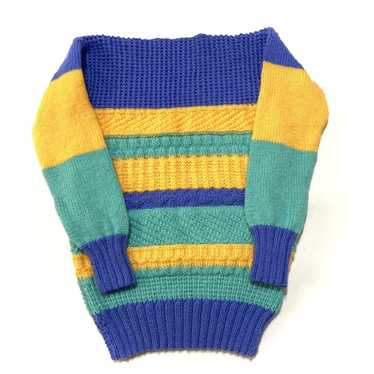 Vintage Vintage handmade hand knitted multicolore… - image 1